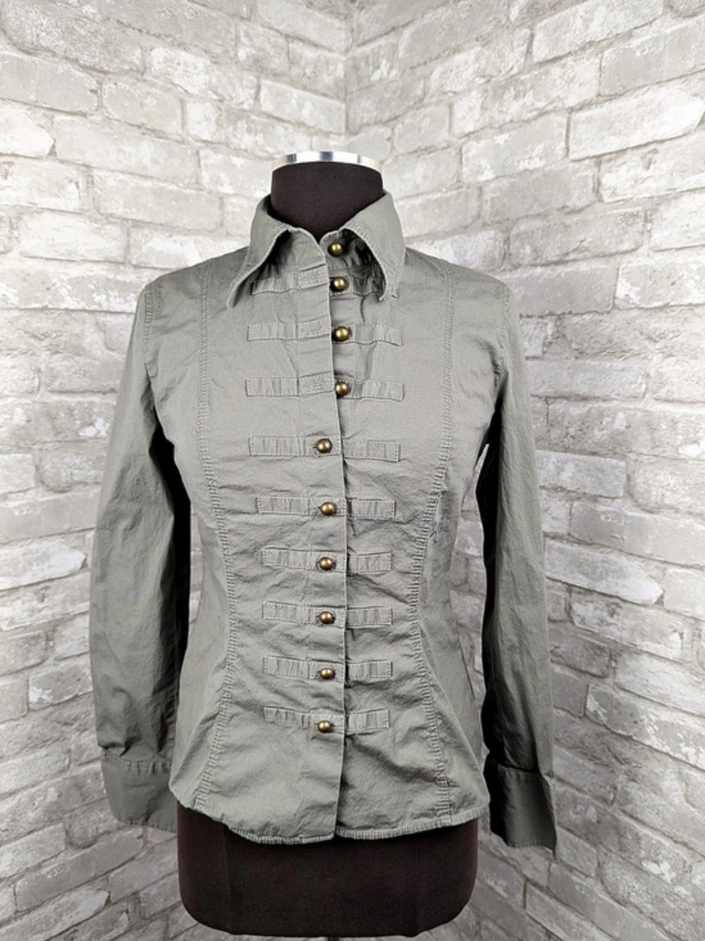 Vintage Y2K Esprit Khaki Green Button Size Medium